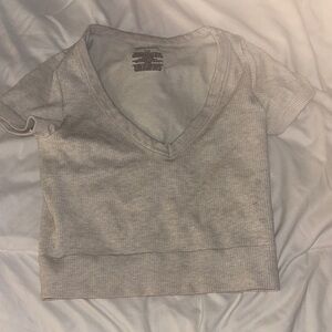 Wild Fable Cream Ribbed Top